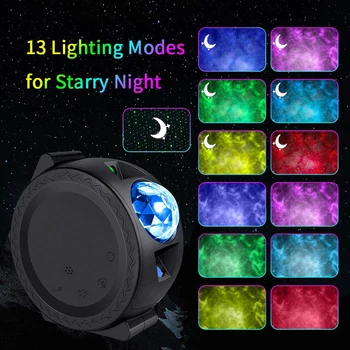 Spalvinga Žvaigždėtas Dangus Galaxy Projektoriaus Lempa Vaikų Miegamasis Star LED Nakties Šviesos USB Įkrovimo Projekcija Lempos Vaikų Dovanų