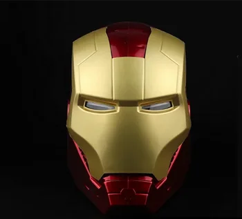 Stebuklas Keršytojas Geležinis Žmogus Šalmas Cosplay 1:1 Movie Periferinių Modelio Šviesos Diodų (Led) Ironman Kaukė Pvc Veiksmų Skaičius, Žaislai
