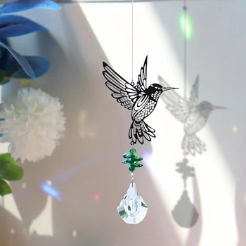 Stiklo Paukščių Dragonfly Pelėda Drugelis Vėjo Varpeliais Kristalų Prizmės Kabinti Vėjo Varpeliais Kabinti Ornamentu Namų Dekoro