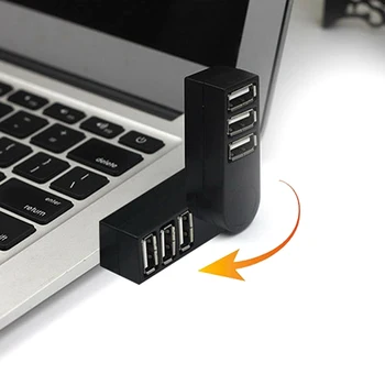 Sukiojamomis High Speed 3 Prievadų USB šakotuvas 2.0 USB Skirstytuvo Adapteris, skirtas Notebook/Tablet kompiuteriu Kompiuterio Periferiniai įrenginiai