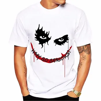 Sveikinu Heath Ledger Labiausiai klasikinis Joker marškinėliai vyrams balta Atsitiktinis Kvėpuojantis tee marškinėliai homme tamsiai Smurto Estetiką tshirts