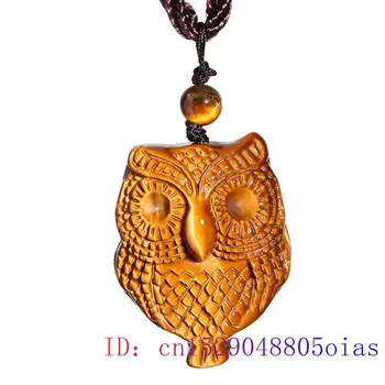 Tigereye Pakabukas Pelėda Mados Dovanos, Papuošalai Moterims Amuletas Kinijos Gamtos dvipusis Raižyti Žavesio Karoliai