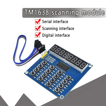 TM1638 Skaitmeninis LED Ekranas, 8-Bitų Skaitmeninis Vamzdžio Valdybos 3-Wire 16 Klavišus 8 Bitai Klaviatūros Nuskaityti Ir PAGRINDINIAI LED Modulis Arduino