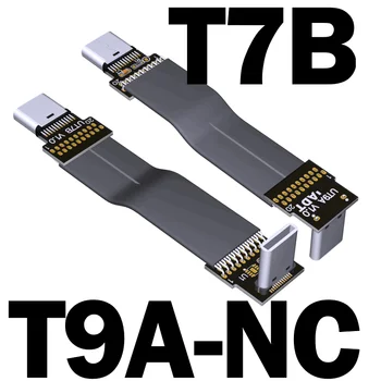 Trumpas Juodas FFC USB C FPV Butas Slim Plonos Juostelės FPC Kabelis USB 3.2 Tipas-C 90 Laipsniu USB-C Gen2x2 20G/bps už sinchronizavimo ir Įkrovimo