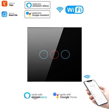 TUYA WiFi Smart Touch Jungiklis 110-250V Namo Sienos Mygtuką Alexa 