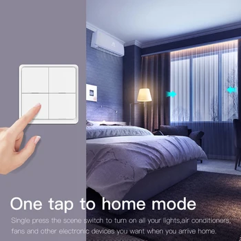 Tuya ZigBee Bevielio Ryšio Smart 4 Gauja 12 Scena Jungiklis Mygtukas Valdiklio Jungiklį Smart Home Mygtukas Su Alexa 