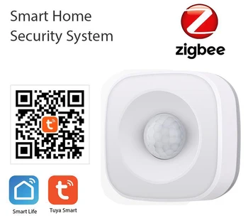 Tuya ZigBee PIR Judesio Jutiklis AAA baterijomis Detektorius Smart Home Dirba su Tuya ZigBee Hub