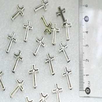 Tuščiaviduriai kryžiaus rankų darbo, metalo kryžius granulių amuletas kryžiaus pakabukas ponios karoliai, apyrankės papuošalai 