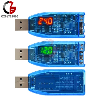 USB DC-DC Žingsnis Aukštyn Žemyn Maitinimo Modulis su Voltmeter 5V prie 9V 12V 24V Stiprintuvas Buck Konverteris, Įtampos Reguliatorius LED Ekranas
