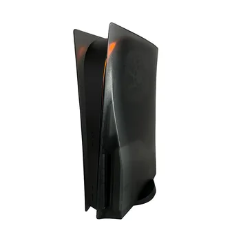 Už PS5 Faceplate Disko Leidimas Plastiko Korpuso Dangtelį Odos Konsolės Pakeitimo Plokštė Permatomų Juodos LED Žibintai, Aksesuarai