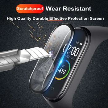 Už Xiaomi Mi Juosta 5 4 6 Screen Protector Apsauginės Plėvelės Stiklo Smartwatch Raštas Pantalla Mi Juosta 6 5 Laikrodžių Priedai