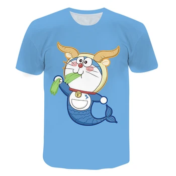 Vaikai Doraemon Japonijos Mielas Marškinėliai Vaikams, Vaikiška 3D Animaciją Anime marškinėliai Impostor Berniukų Drabužius, 4-14Y Vasaros Top Tee viršūnės