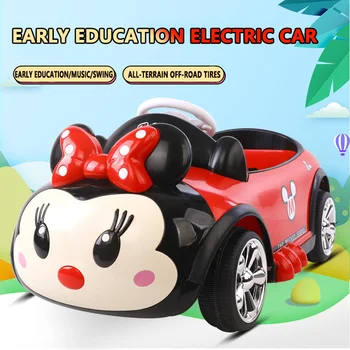 Vaikų Animacinių filmų Elektrinis Automobilis Muzikos Ankstyvojo Ugdymo Mergina Keturių ratų Pavara Su LED Šviesos Elektrinių Automobilių Vaikams Važinėti Žaislai