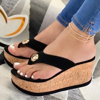 Vasarinės Šlepetės Moterų Sandalai Plafrom Ponios Sandalai Slip-On Fifo Batai Odiniai Peep Toe Moterų Sandalias Zapatos Mujer
