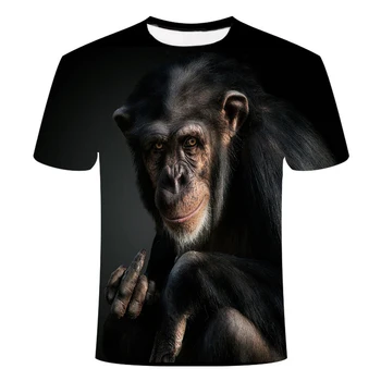 Vasaros Atsitiktinis Vyrų ir Moterų 3D Atspausdintas T-shirt Juokinga Dizaino Juokingas Mielas Gyvūnų Beždžionių Gorilos Vasaros Naują Stilių 2021