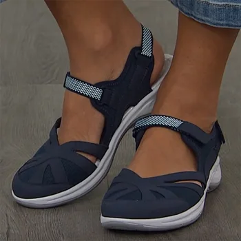 Vasaros Avalynė Moterims Basutės Kietas, Suapvalinti Tne Akių Orui Atsitiktinis Lady Sandalias Paplūdimio Moterų Pleišto Batai Mujer Zapatos