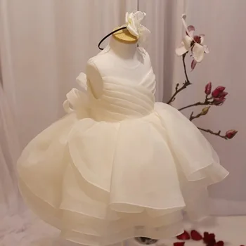Vasaros Didelis Lankas Baby Girl Dress 1-ojo Gimtadienio, Vestuvių Suknelė Mergina Rūmuose Princesė Vakaro Suknelės Vaikas Krikšto Drabužiai