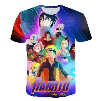 Vasaros Mados Naruto - T-shirt Vaikų Topai marškinėliai Anime Kakashi 3d T-marškinėliai Berniukams trumpomis Rankovėmis Spausdinti Vaikams Laisvalaikio Drabužiai