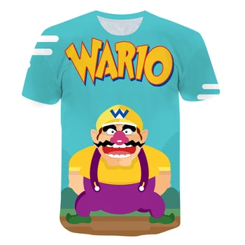 Vasarą Vaikutis Naujas Harajuku stilius Klasikinis 3D Žaidimai Super Mario marškinėliai Berniukui, Mergina Mario Bros spausdinti marškinėliai Vaikams Hip Hop marškinėlius