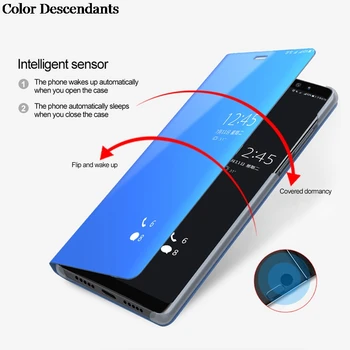 Veidrodis Peržiūrėti Smart Flip Case For Samsung Galaxy A11 A 11 SM A115 A115F Prabanga originalus Magnetinis fundas Atgal Odinis Telefono Dangtelį