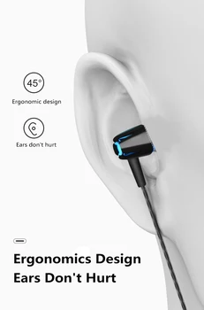 Versijos Žemų Dažnių Garsiakalbis In-Ear Ausines Reguliuojamas Garsumas Stereo Ausinių Su Mikrofonu, Triukšmo Mažinimo Išmaniųjų Telefonų