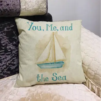 Viduržemio jūros regiono stiliaus pagalvėlė padengti mėlyna jūra mesti pagalvės užvalkalą dekoratyvinis koralų almofada paplūdimys dekoro shell cojines T192