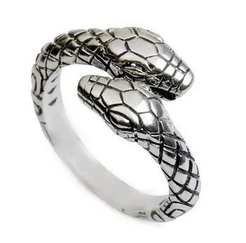 Vintage Black Snake Galvos Atidaryti Žiedas Vyrams, Moterims, Šaliai, Papuošalai, Vyrų Mados, Gotikos Nerūdijančio Plieno Gyvūnų Žiedas