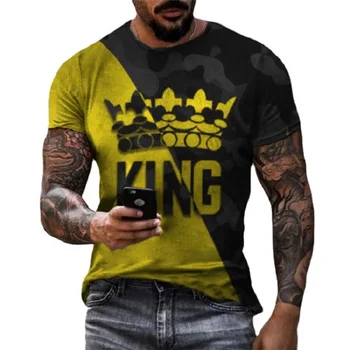 Vyriški Vasarą Nemokamai Sparno Modelio 3D Spausdinimo T-Shirt Mados Universalus Šalis, T-Shirt Hip-Hop Street Laisvalaikio Naujų Karšto Pilka
