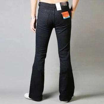 Vyrų mados retro ilgai džinsai aukštos kokybės Japonų ir korėjiečių juodos džinsinio audinio kelnės džinsai