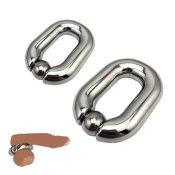Vyrų Sunkiosios BDSM Nerūdijančio plieno Rutuliniai Kapšelį Neštuvų metalo varpos užveržėjas Gaidys Žiedas Atidėti ejakuliaciją vyrų naujas Sekso Žaislas vyrams