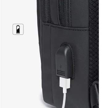 Xiaomi Vyrų Mados Tendencija Krūtinės Maišelį Laisvalaikį Lauko Sporto Krepšys Oksfordo Audinio Crossbody Maišelį USB Įkrovimo Kelionės Pečių Maišą