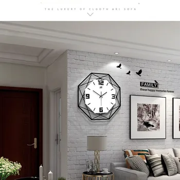 Šiaurės Dekoratyvinės Sienų Laikrodis Kambarį Šviesos Namuose Laikrodis Metalo Kvarco Žiūrėti Paprasto Dizaino Stiliaus Kabo Laikrodis