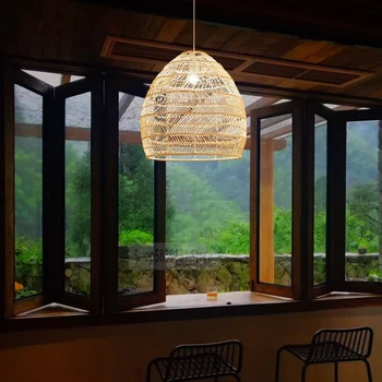Šiuolaikinės Sielovados Kūrybos Rotango Sieniniai šviestuvai Gyvenimo Kambario, Miegamasis Kinų Stiliaus Kabinti Lempas Namų Deco LED Šviesos Armatūra