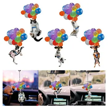 Šuo Kabinti Ornamentu, Su Spalvinga Balionas Automobilių Kabinti Ornamentu Automobilio Interjero Dekoro Lengvas Flying Dog Automobilių Reikmenys
