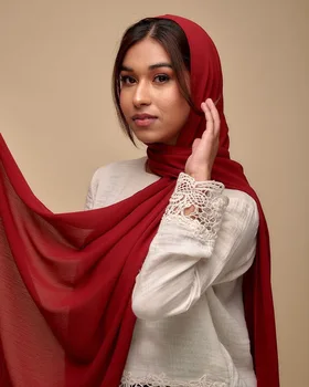 1 VNT MOTERŲ PATIKIMESNIS SPALVA HIJABS SKAROS ŠALIKAS Klostytas Sunkiųjų Šifono Hijabs