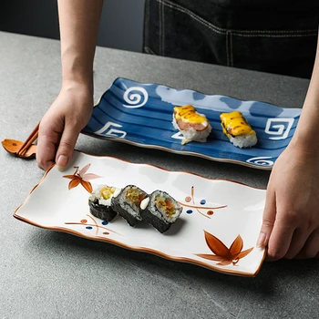 10.8 colių Japonijos Vakarienė Plokštės Keramikos Suši Plokštė Žuvies Vakarienė Patiekalų Stačiakampis Namų apyvokos Indai