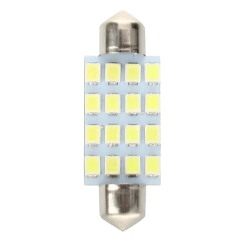10 VNT. 16 Torpeda Automobilių Lemputės, LED SMD 3528 42 mm - Baltas