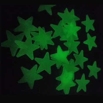 100 Vnt Švyti Lipdukai 3D Liuminescencinės Žvaigždžių Sienos Menas 