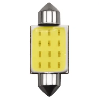 100vnt/daug Girlianda C5W Vidaus apšvietimo 31/36/39/41mm LED Automobilių Lemputės 12SMD COB Auto Skaityti Kupolo Žibintas, Licencijos Plokštės Šviesos balta 12V