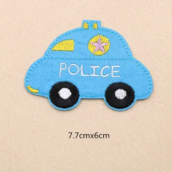 10vnt Animacinių filmų policijos automobilį Geležies Lopai Drabužių, Siuvinėjimas Juostele Ant Drabužių Mielas 