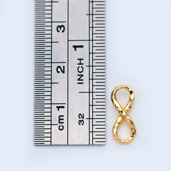 10vnt Aukso 8 Pav Jungtys 14x6mm, Auksą, padengtą Žalvario, Pilnoje Žavesio, Pakabučiai (GB-933)