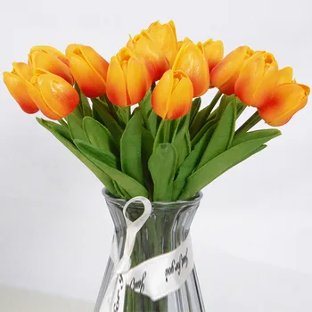 10vnt Dirbtinės Tulpės Gėlių Sode Vestuvių Dekoravimas Nekilnojamojo Touch 