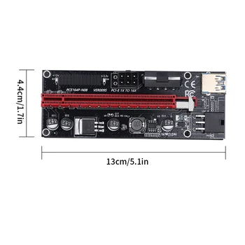 10vnt PCI-E pcie Riser 009 Express 1X 4x 8x 16x Extender PCI-E USB Stove 009S Dual 6Pin SATA Adapterio plokštę 15pin už BTC Miner