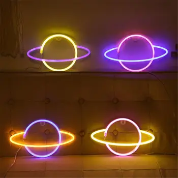 11 Stilių LED Neon Šviesos Planetos Visatos Modeliavimas Šviesos Sienos Meno Pasirašyti Namų Šaliai Vestuvių Dekoravimo Kalėdų Dovana, Neoninės Lempos Naktį