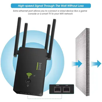 1200Mbps Mini Gigabit Wifi Router Dual Band 2.4 GHz&5.8 GHz Wifi Signalo Kartotuvų Booster 