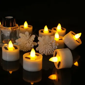 14 Vienetų Padirbtų Saulės energija Varomas Flameless LED Žvakės Arbata Šviesos Vestuvių Atminimo Juosta 