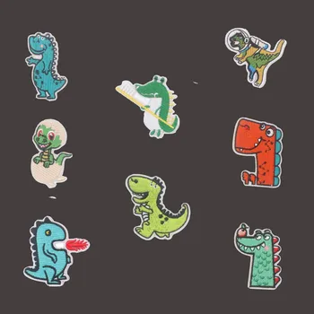 15kinds animacinių filmų dinozaurų serijos drabužių, siuvinėjimas pleistras medžiaga lipdukas geležies T-shirt vaikų mokyklos maišą dovanų dekoravimas