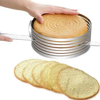 1PC Aukščio apskrita Duonos Tortas Pjovimo Peilis Nerūdijančio Plieno Tortas Cutter 6 Sluoksnių Slicer Putėsiai Žiedo Formos Kepimo Įrankis