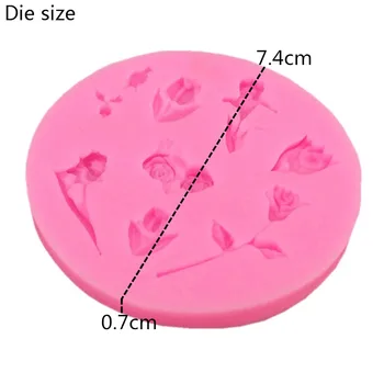 1Pcs Gėlių silikono formos minkštas pelėsių tortas dekoravimo priemonės šokolado gumpaste pelėsių