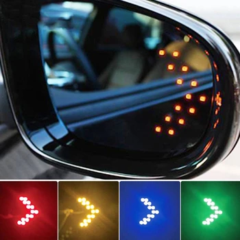2 Vnt/lot 14 SMD LED Rodyklių Skydelis-Automobilio Galinio vaizdo Veidrodėlis Indikatorius Posūkio Signalo Lemputė Automobilio LED auto galinio vaizdo veidrodėlio lemputė